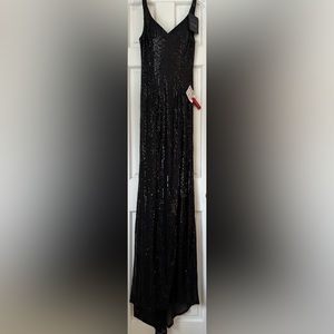 NEW Max Duggal Fully Sequined Scoop Back Gown